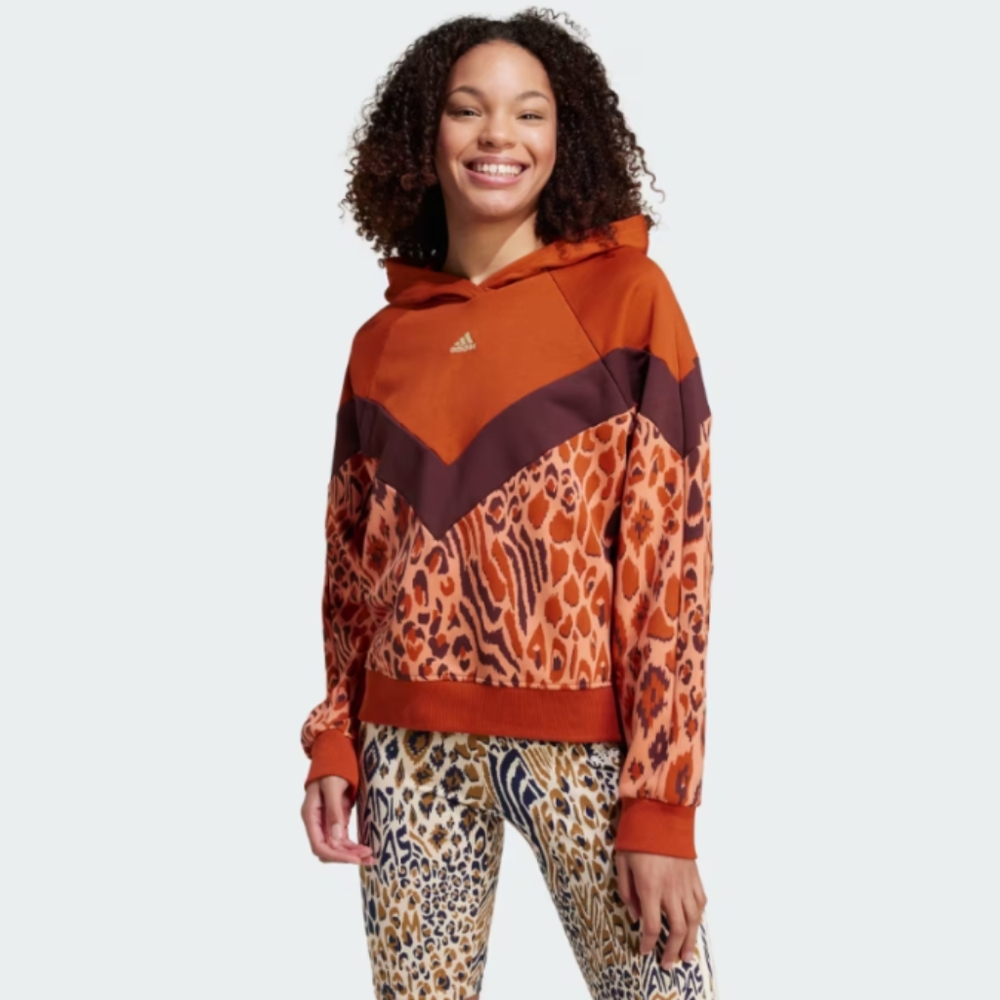 NWT FARM Rio Hoodie Adidas Collaboration Sweatshirt Animal Print Womens Size XL - Picture 4 of 7